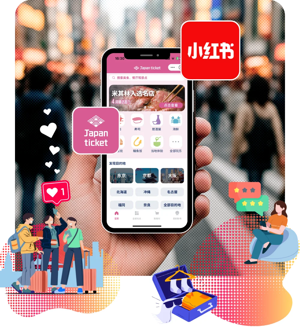 訪日中国人のインバウンド集客に欠かせない「RED(小紅書)」運用代行サービス|Japanticketで予約動線拡大